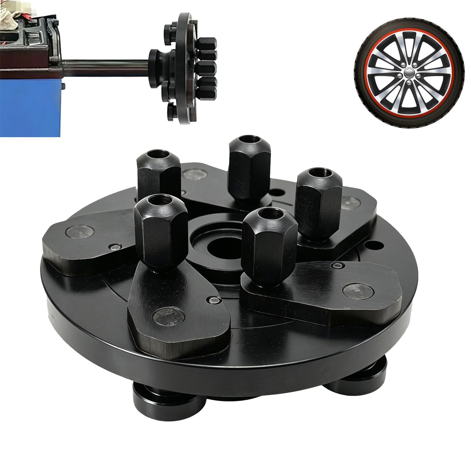 Universel Adaptateur pour Jantes pour équilibreuse, Machine déquilibre Universelle pour changeurs de pneus de 40 mm, Adaptateur de Plaque de Doigt déquilibrage à 5 Pattes,