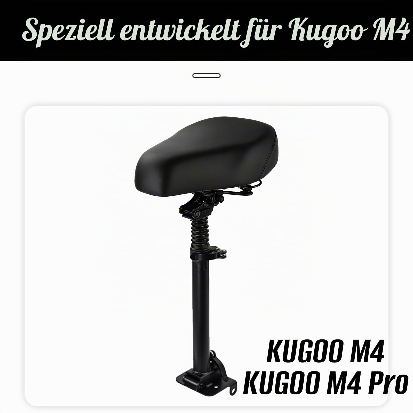 Elektroroller Sitz für Elektroroller Kugoo M4 / M4 PRO, 40-55CM höhenverstellbar Klappsitz, mit Stoßdämpfender Sitzkissen und tragbarer Schultergur (Für Kugoo M4)