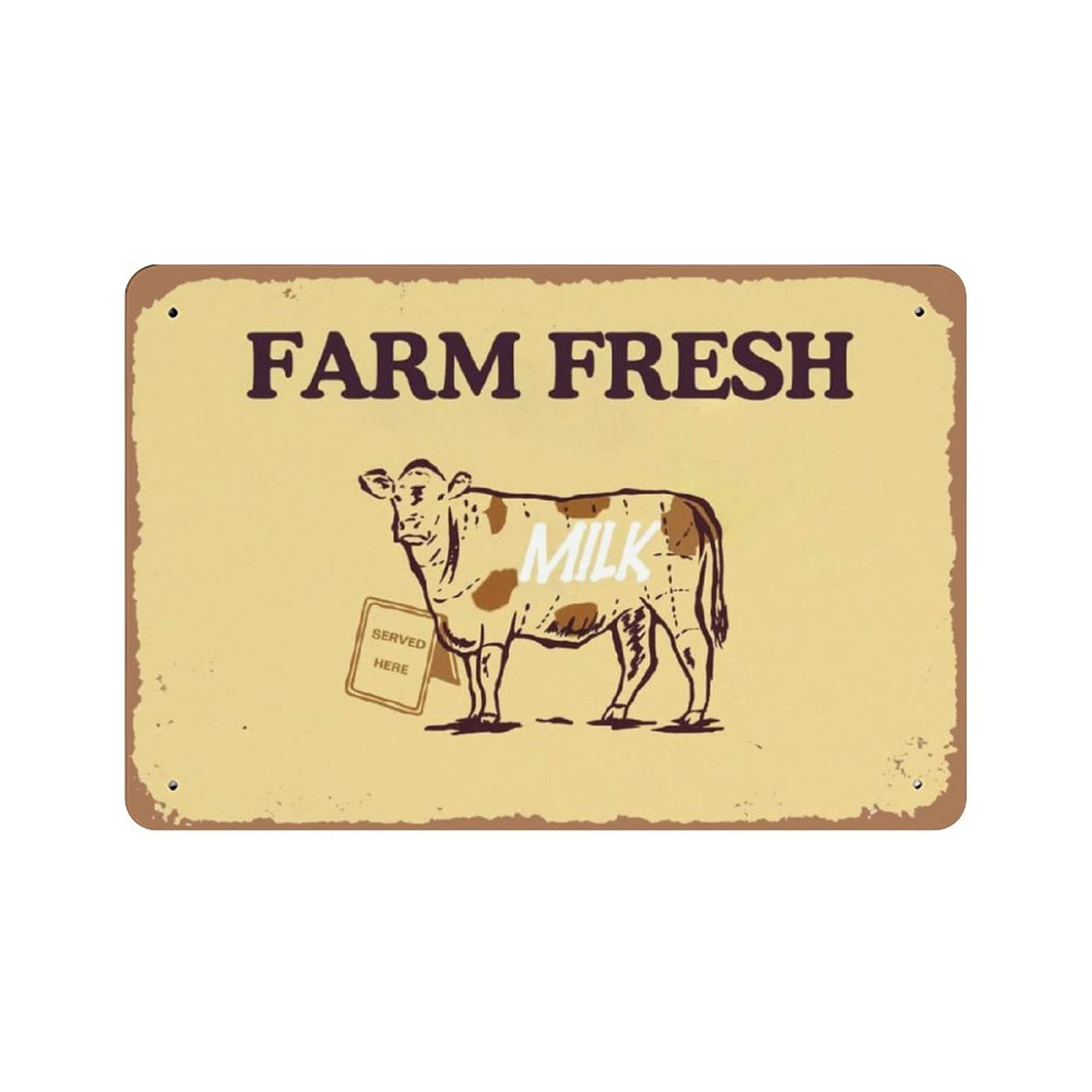 rayprint Metal Tin Sign Farm Fresh Milk Vintage Tin Poster Metal Sign Wall Decoration Country Kitchen Home Garage Decor 8"x12"