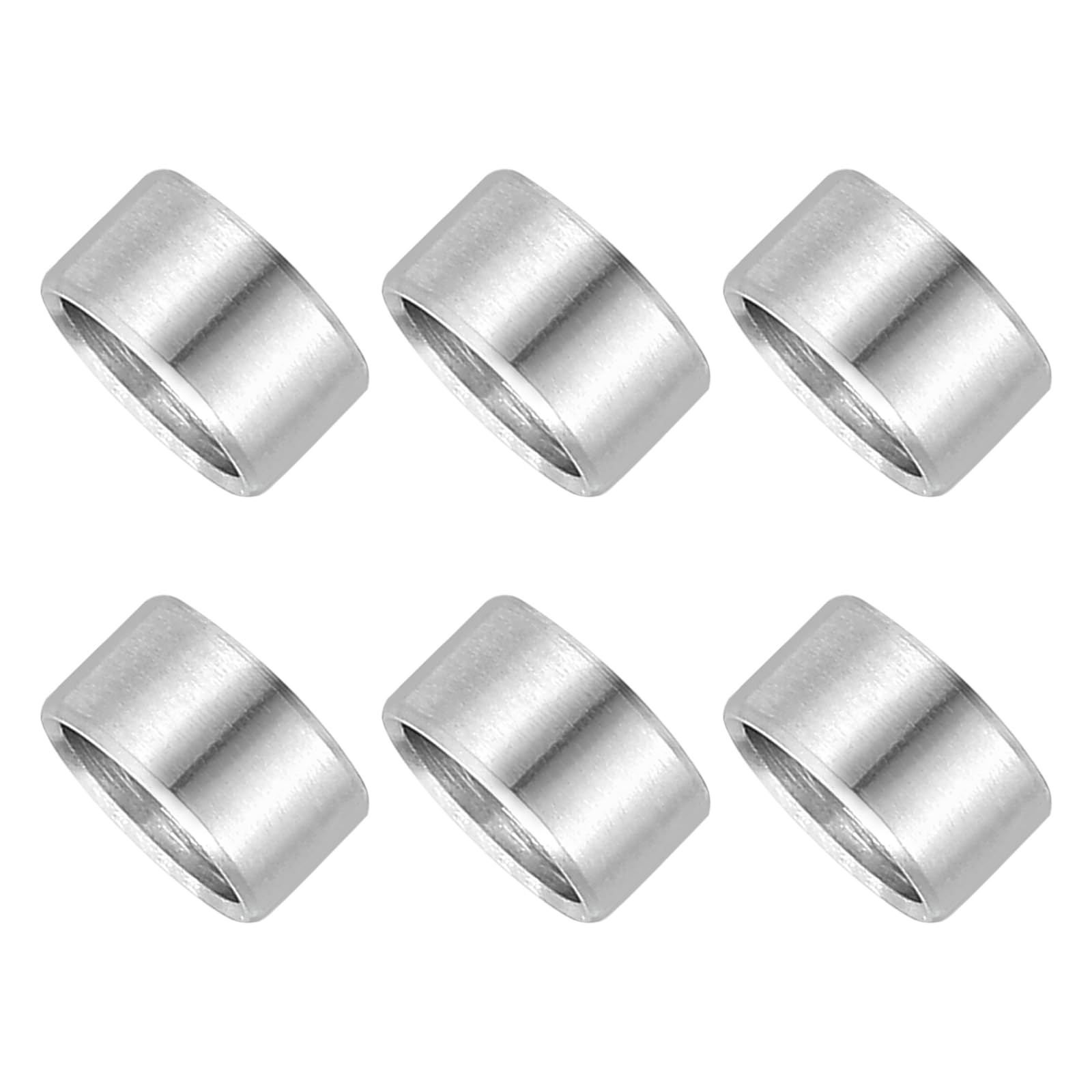 PATIKIL 6 Pcs Stainless Steel Spacers, 10mm ID x 12mm OD x 6mm Height 304 Stainless Steel Bushing Screw Standoff Unthreaded Round Spacer for 3/8" M10