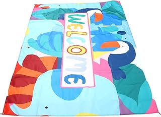 BESPORTBLE 1 Conjunto Tapete De Piquenique Almofada De Assento De Viagem Tapete De Chão Ao Ar Livre Tapete De Palha De Piquenique Tapete De Piquenique Dobrável Tapete De Piquenique Pano