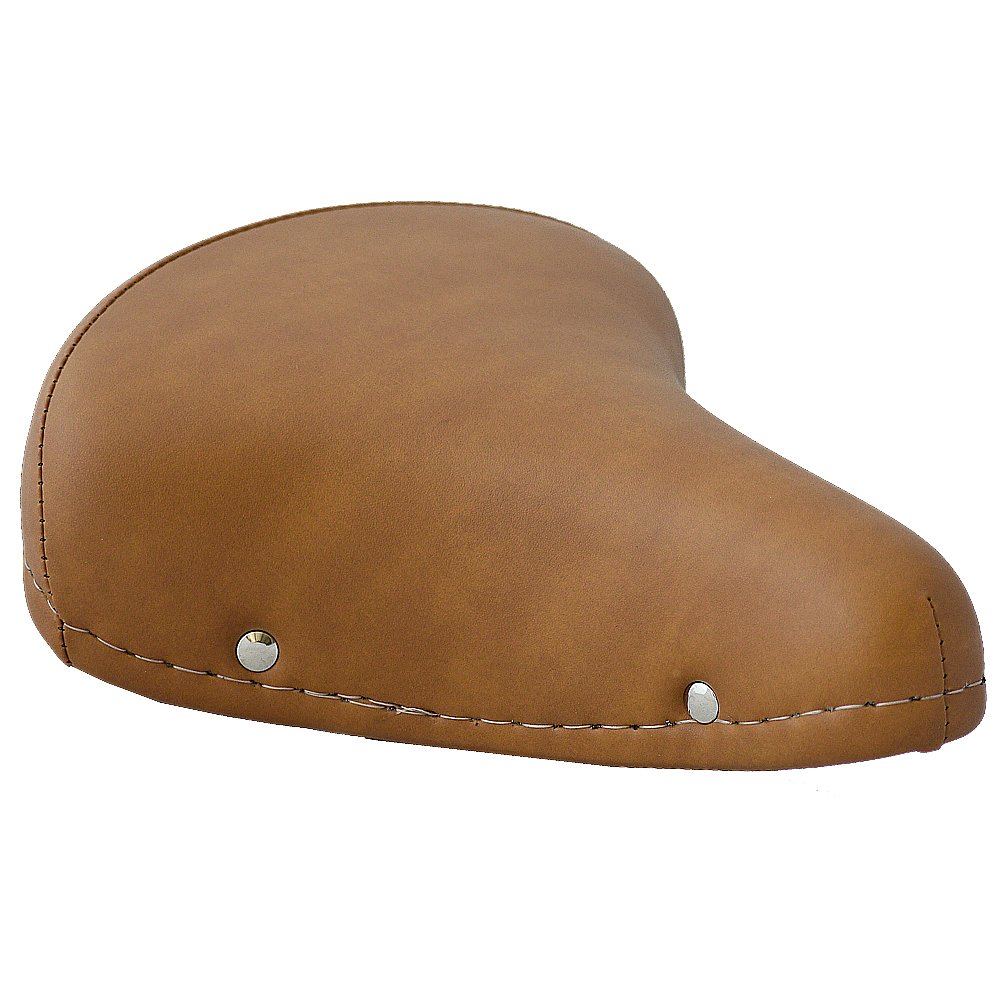 Selle MontegrappaBicycle Saddle Leather City Saddle in Retro Look for 26-28 Inch Bicycle 07F Light Brown - Made in Italy