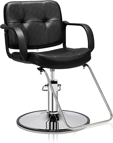 OmySalon Silla de peluquería resistente para corte de pelo de estilista, silla giratoria de peluquería hidráulica, equipo de spa de belleza para
