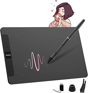 Graphics Drawing Tablet, PNBOO PN1060 10 x 6 inch Large Graphic Tablet with 8192 Passive Pen 8 Hot Keys, for Paint, Design, Art Creation Sketch, for Chromebook/Linux/Android/Windows/Mac