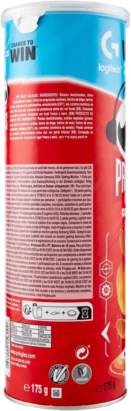 Italian Gourmet Original Chips Patatine in Dose Snack salato, 20 x 175g | Knusprig und würzig; confezioni pratiche per aperitivo, feste e pausa, Gesamtnettogewicht 3,5 kg + Kostenlos Polpa 400g