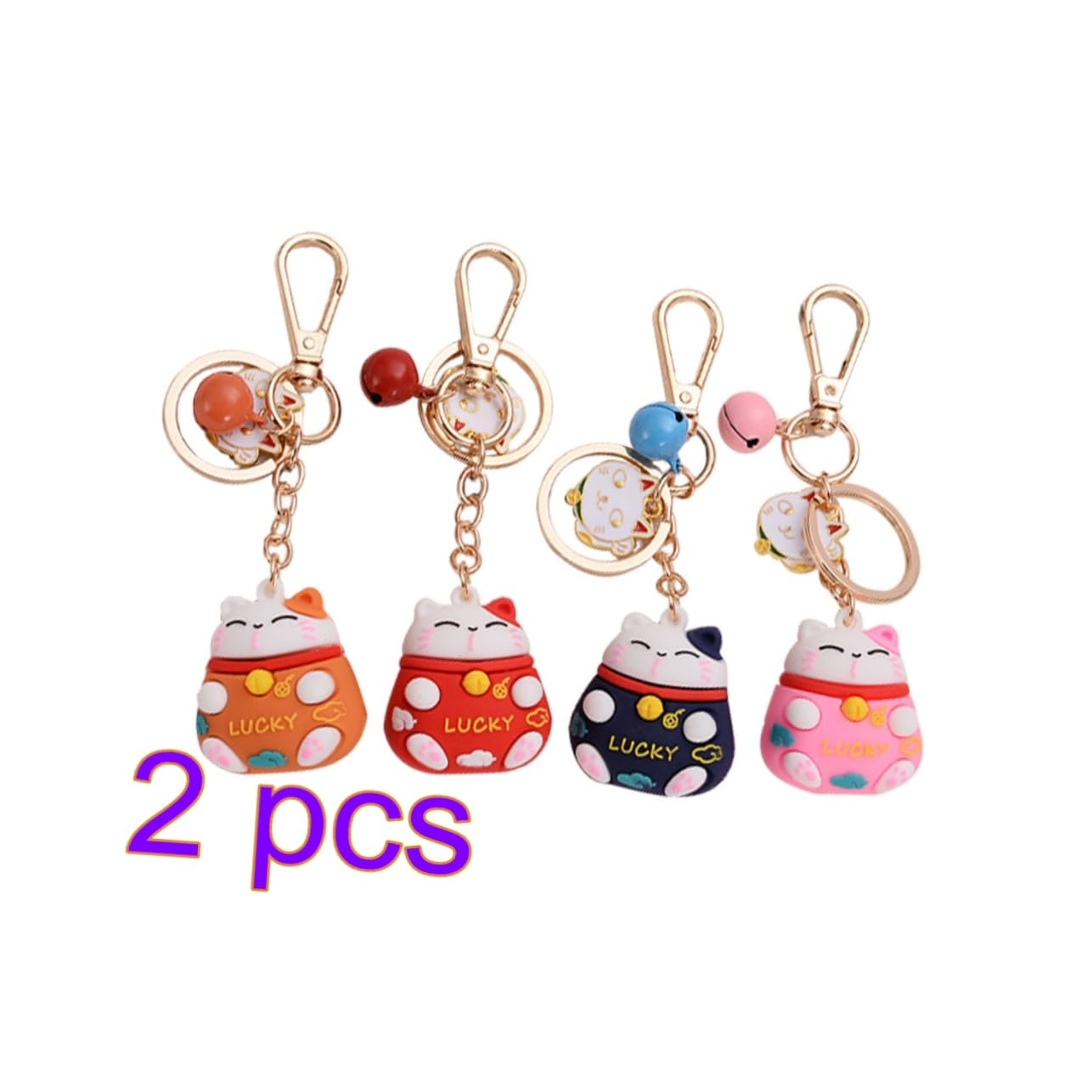 CALLARON 8 Stück Teiliges Lustiger Schlüsselanhänger mit Glückskatze Niedliches Bag Hanging Pendant Kreativer Taschenanhänger Dekorativer Schlüsselring für Mädchen und Frauen