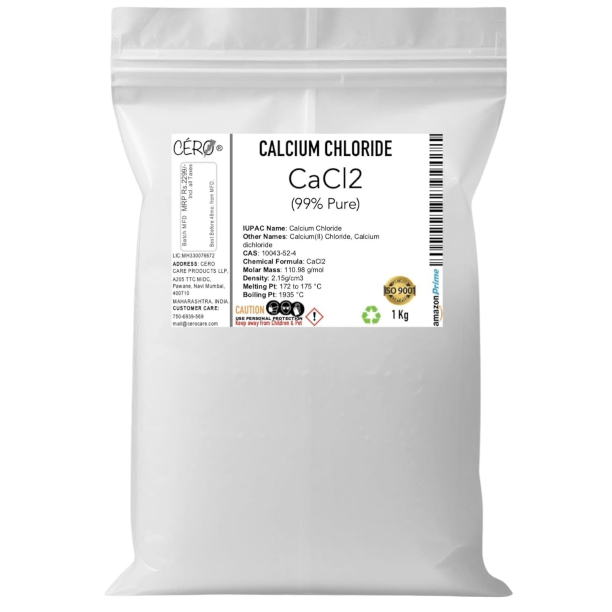 CERO ® CALCIUM CHLORIDE 99% Pure [CaCl2] CAS: 10043-52-4 (1 Kg)-picture-23
