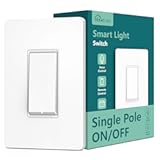 Single Pole Smart Light Switch&comma; Neutral Wire Required&comma; 2&period;4GHz Wi-Fi Light Switch&comma; Works with Alexa and Google Home&comma; Schedule&comma; Remote Control