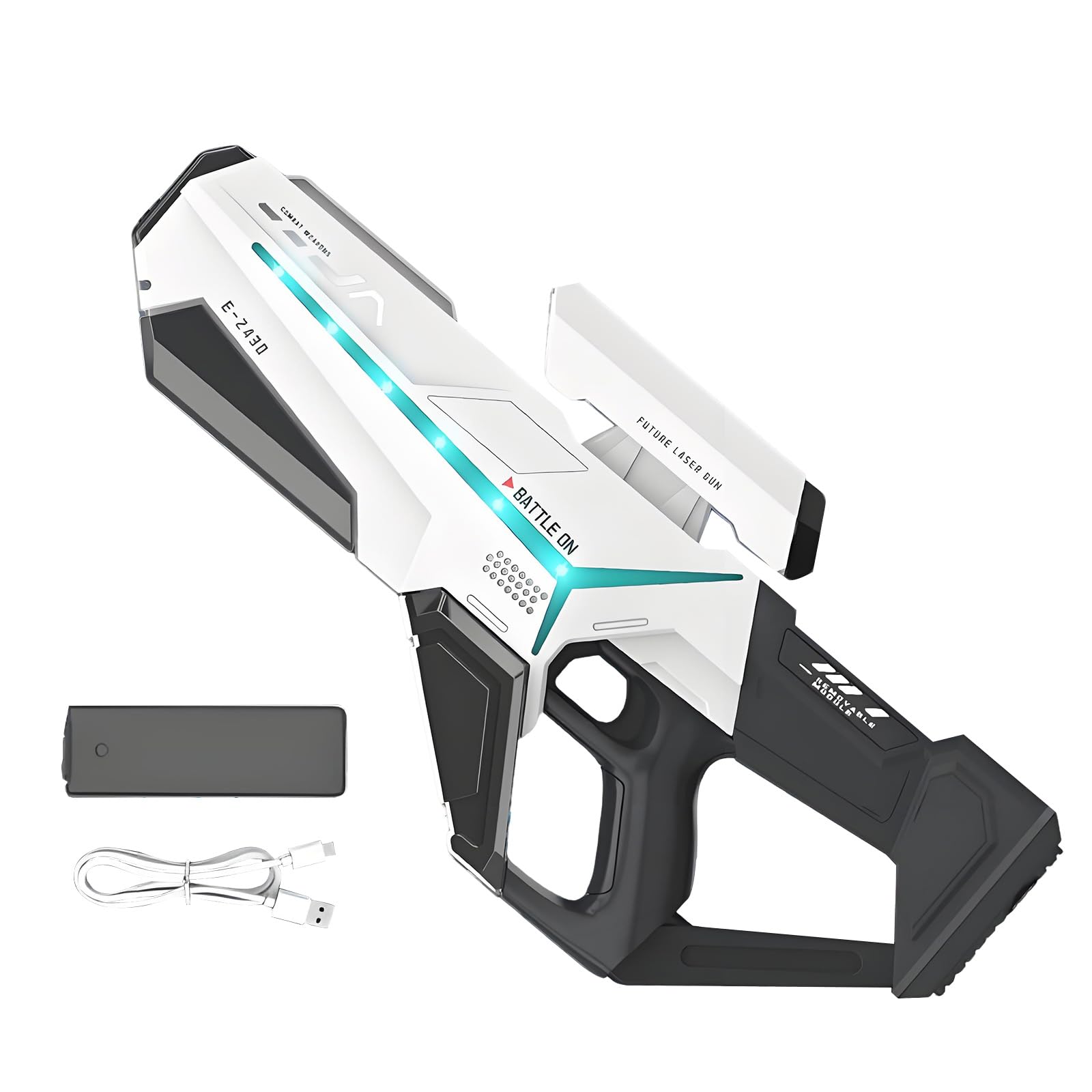Electric Water Gun,Large Capacity Tank,USB-C Charging Port Fast Fill Water,Automatic Water Gun with Water Absorption,Range up to 32-45 FT, Summer Water Toys for Pool Party Beach Outdoor (White-750ml)