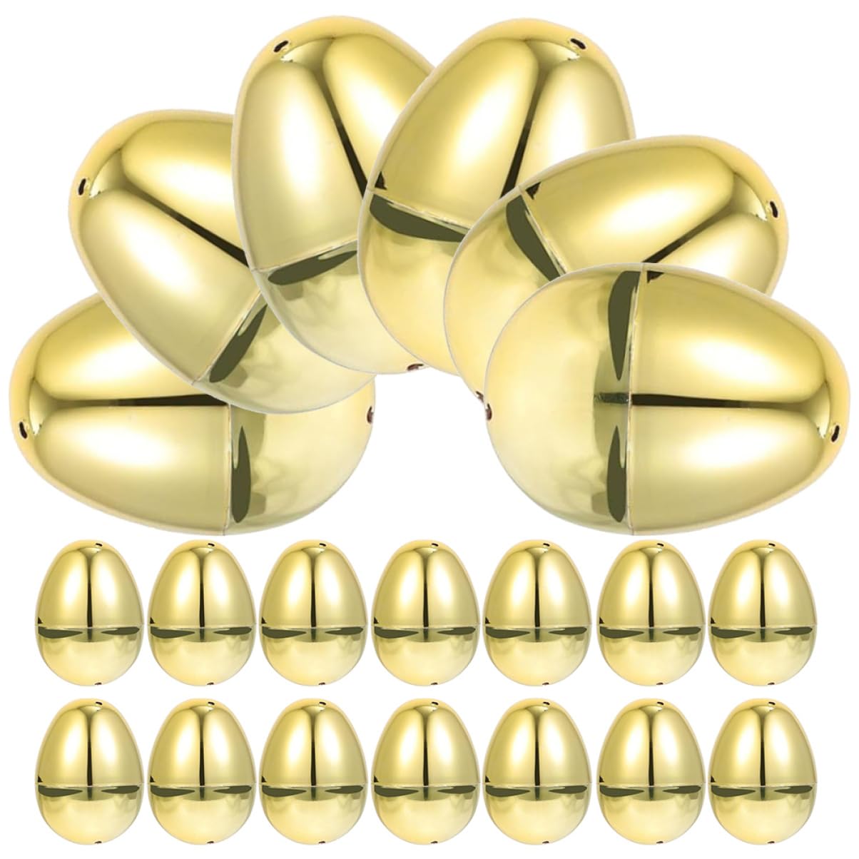 Alipis 100pezzi Uova di Pasqua Decorative Riempibili Plastica Uova Dorate per Decorazioni Pasquali