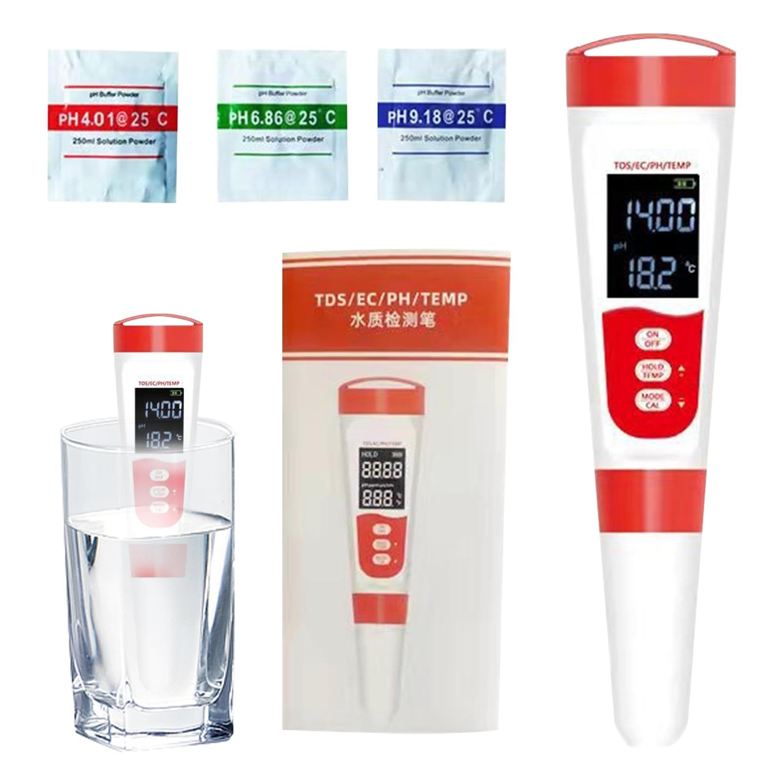 Amazon | TDS水質検査器、TDSメーターデジタル 水質検査器 | 4 In 1