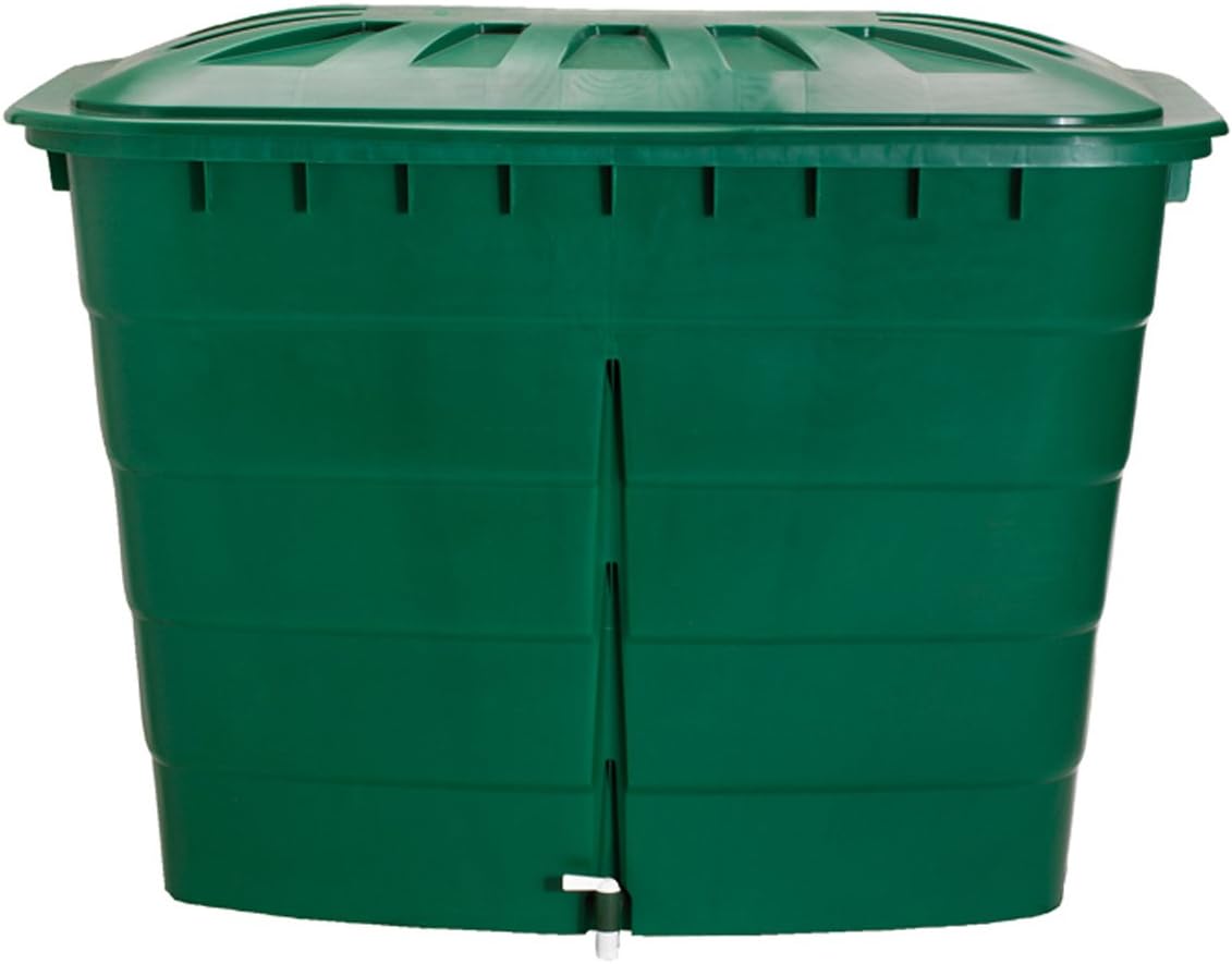 Graf 501207 Square Water Butt 520 L with Lid and Tap Green