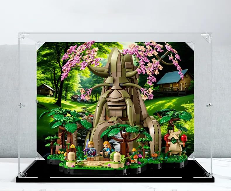 3MM Acrylic Display Case for Lego 77092 Great The Legend of Zelda Deku Tree 2-in-1 Building Set,Dustproof Clear Display Case Compatible with Lego 77092(Not Include The Model)