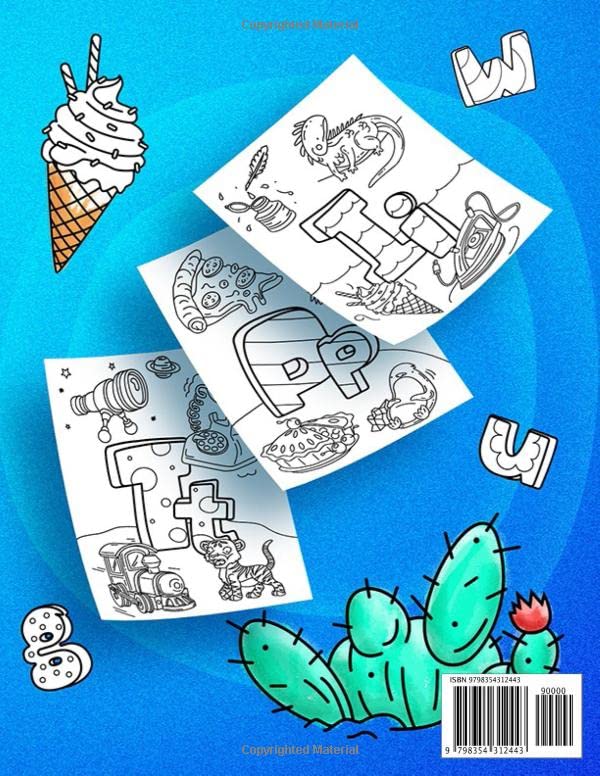 Miniatura 2 de Draw & abc Coloring Book for Kids 3+ years Relaxation and Fun 26 illustration pages 26 calligraphy pages