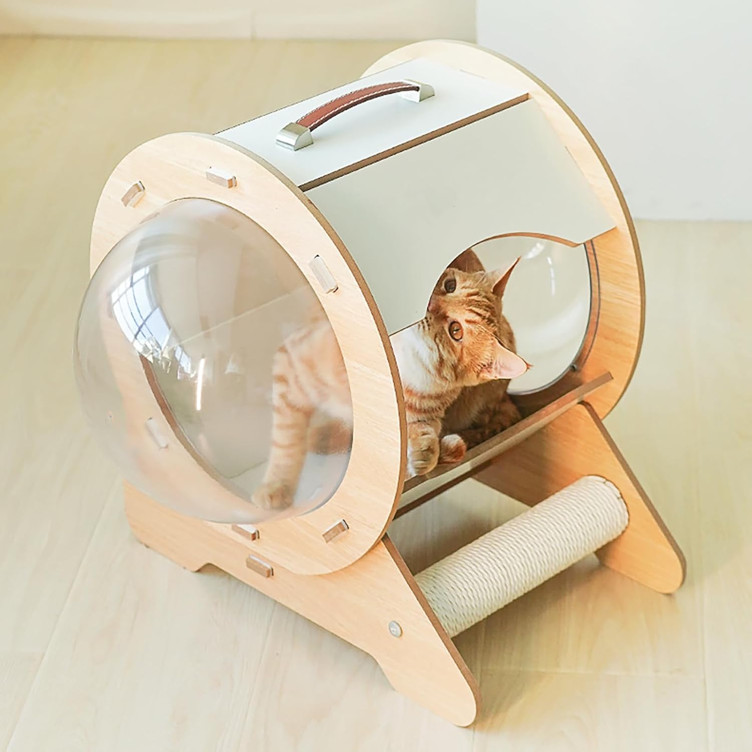 review KOLHGNSE Modern Luxury Cat House for Indoor Cats, Cat Capsule House, Cozy Cat Cave Bed, Cat Scratching Bed House for Cat Hideout, Modern Cat Beds for Indoor Cats, Pet Condo with Kitty Bed