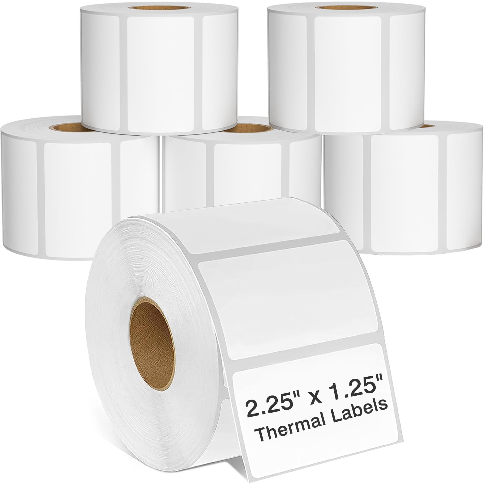 Etiquetas térmicas de 2.25 x 1.25 pulgadas, calcomanías imprimibles en blanco, 6000 papeles de etiquetas para etiquetas de código de barras, etiquetas FNSKU, etiquetas de correo, etiquetas de envío,