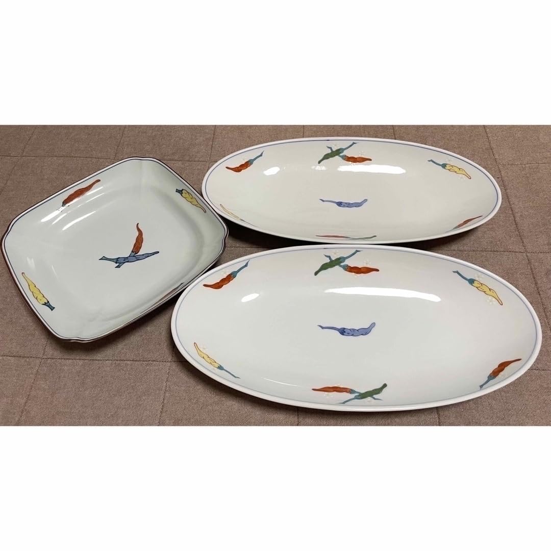 有田焼 静山作 大皿 40cm 大皿 3枚 陶器 丸皿 有田焼 静山作 大皿 40cm 大皿 3枚 陶器 丸皿