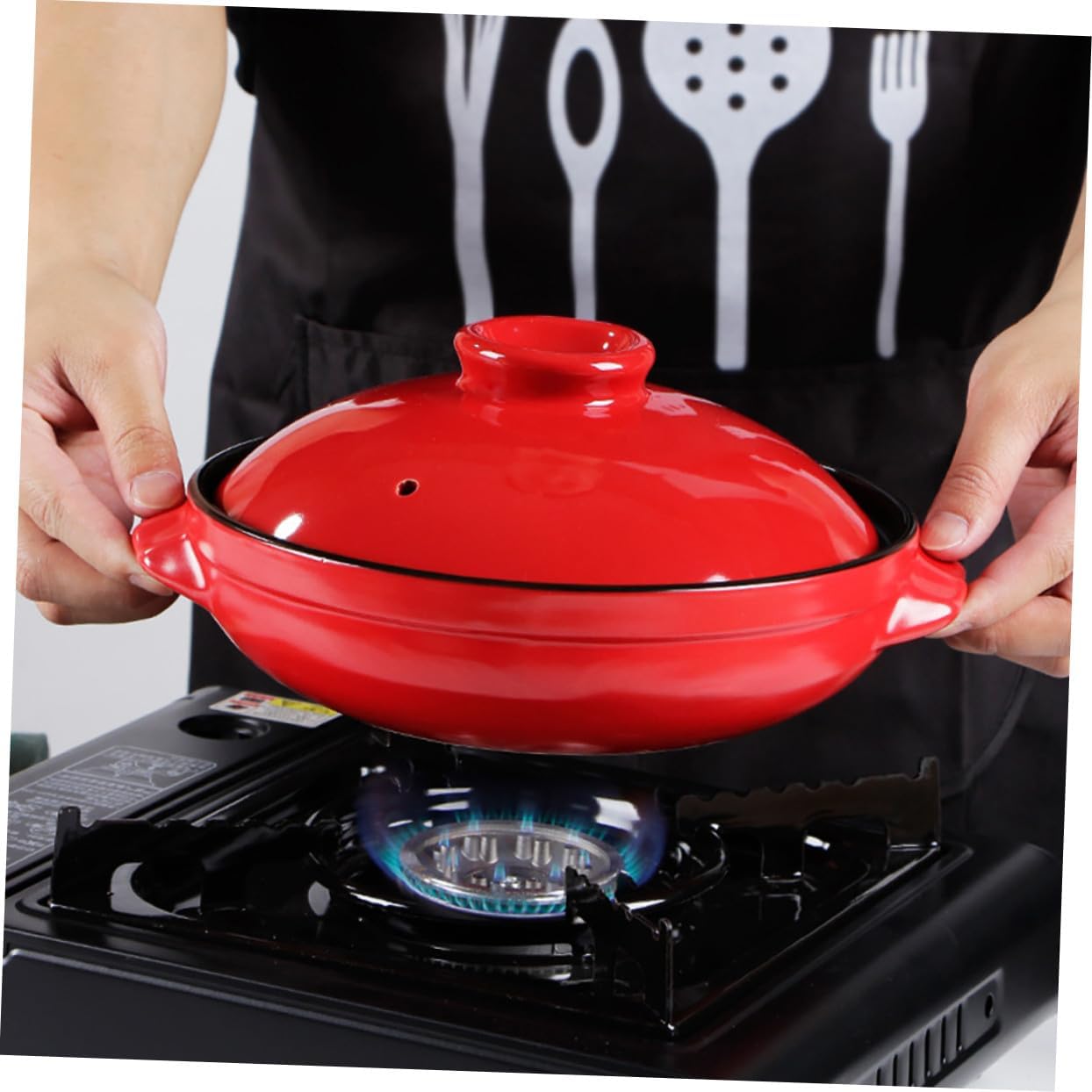 Ceramic Casserole with Lid Household Soup Pot for Stew Cooking Fast Even Heating Non-stick Smooth Surface Thermal Conductivity Home Kitchen Stew Pot