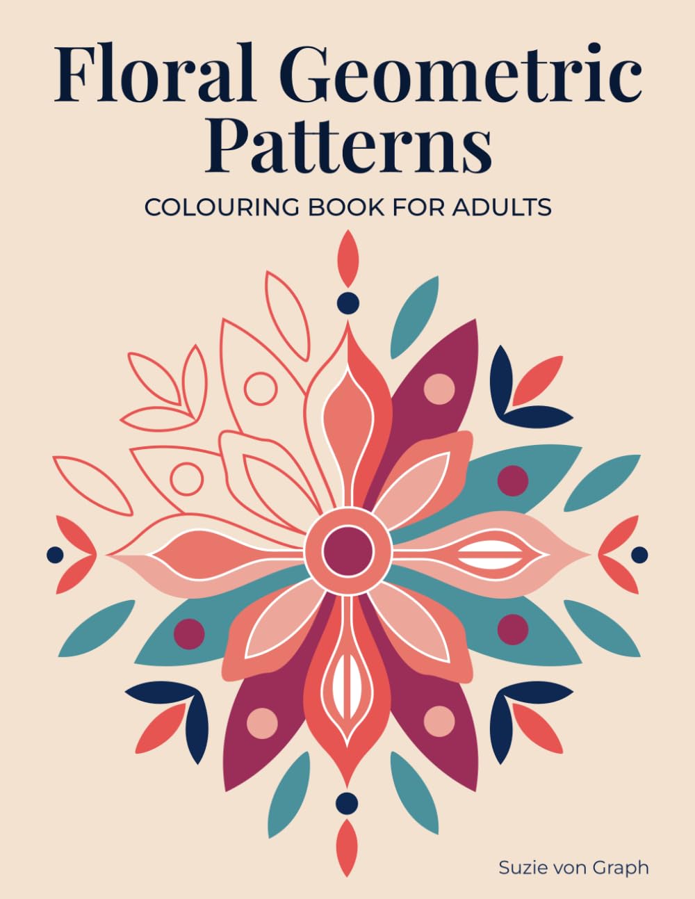 Floral Geometric Patterns - Colouring Book for Adults