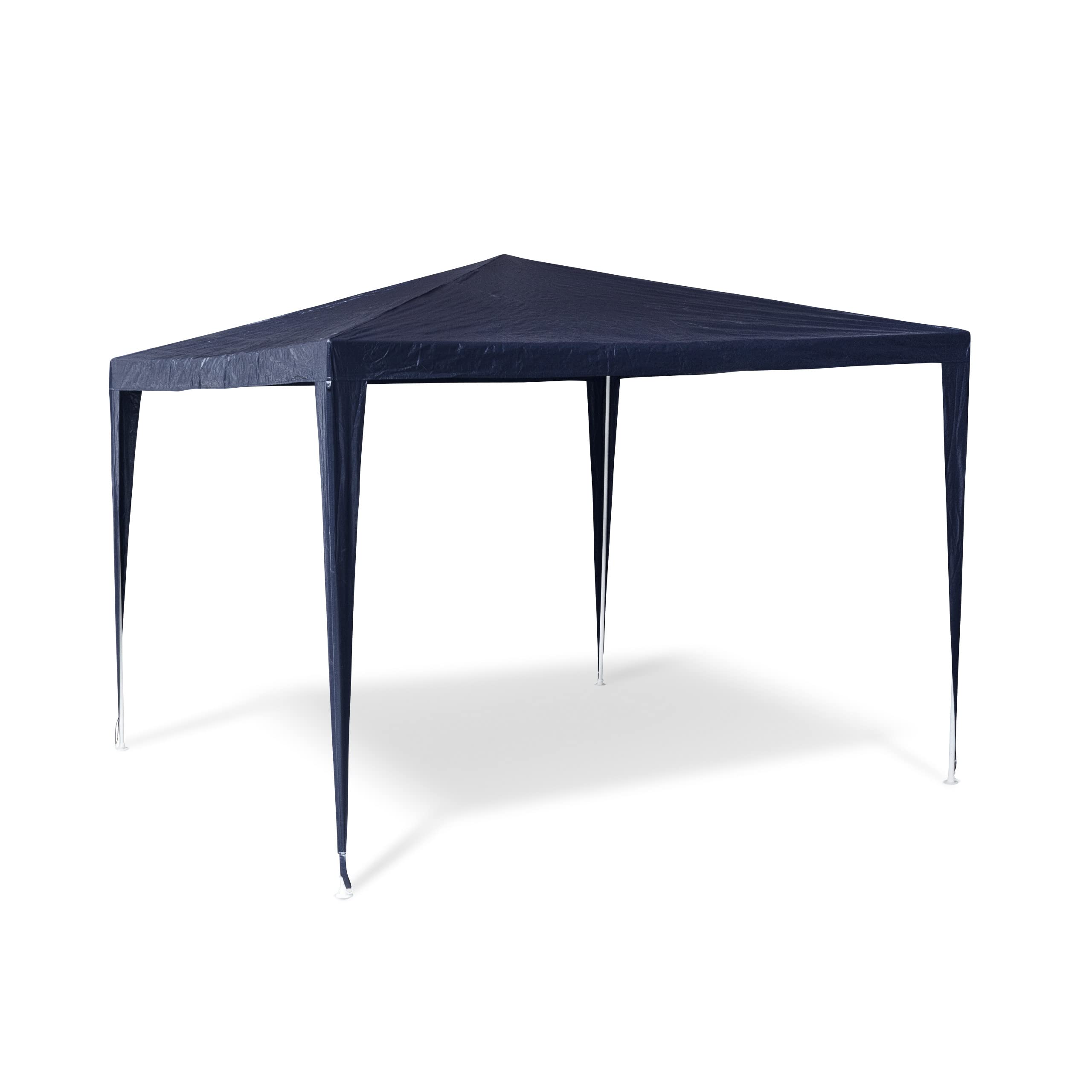 A blue Relaxdays garden gazebo, 3x3 meters in size, set up outdoors, providing shade.