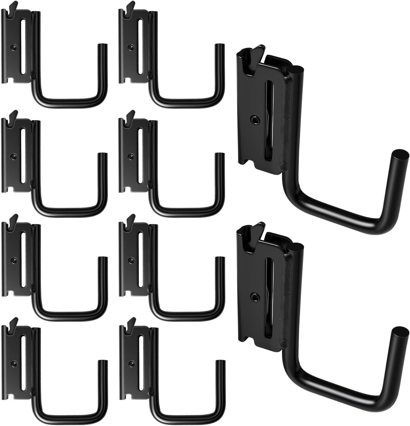 10-Pack 2-Inch E-Track L-Hooks, Heavy Duty Steel Spring Loaded Cargo Hook for Truck Trailer Van Warehouse Organization