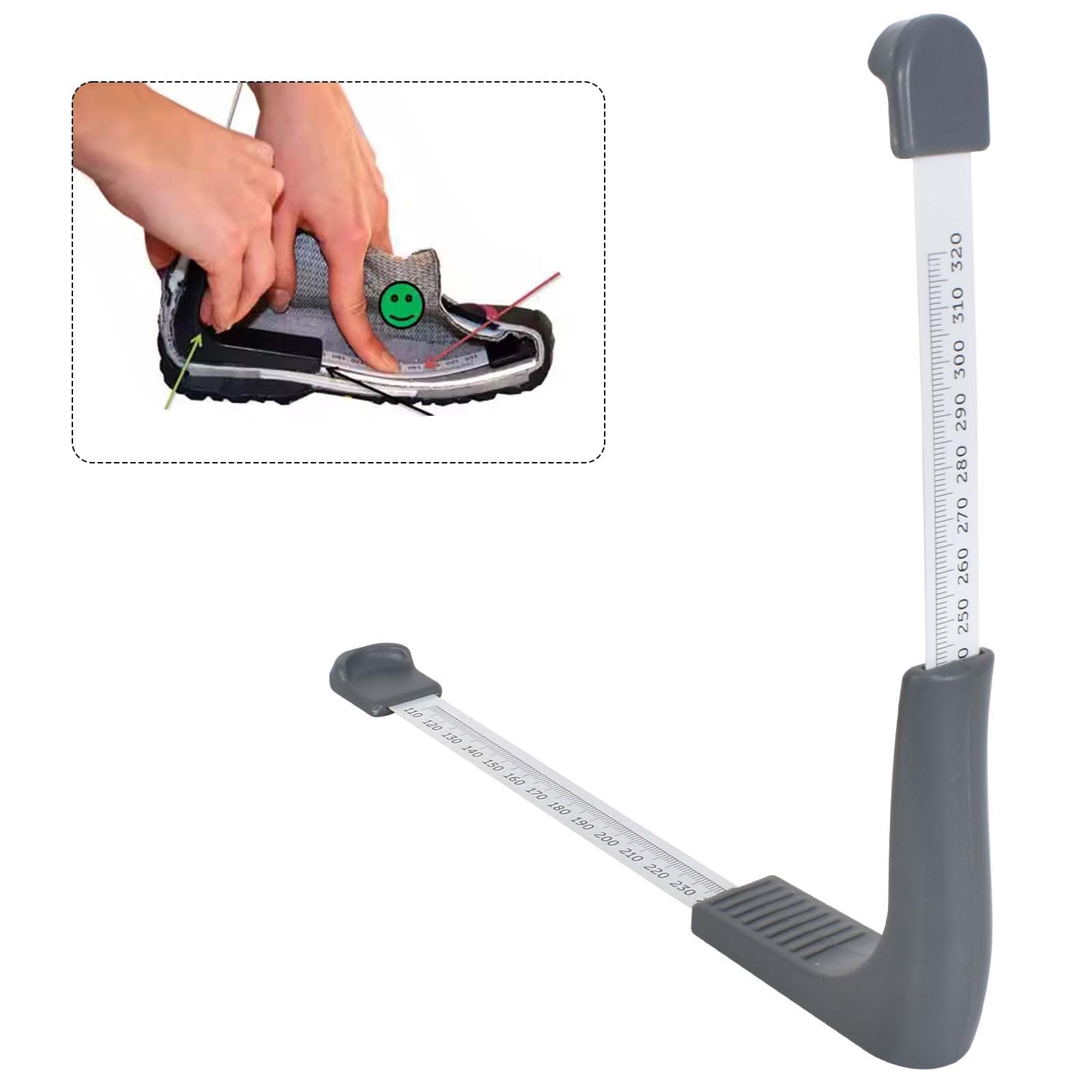 Appareil de Mesure de Chaussure Télescopique, Règle de Mesure du Pied de 110 à 320 mm, Mètre de Pied pour Mesurer la Pointure de Chaussure, Mesureur de Chaussures pour Enfants et Adultes Pieds