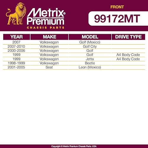 Miniatura 9 de Metrix - Kit de 2 barras estabilizadoras delanteras K750181 para Chevrolet Tracker 89-91 rastreador Geo 89-97 rastreador GMC 89-91 Mitsubishi