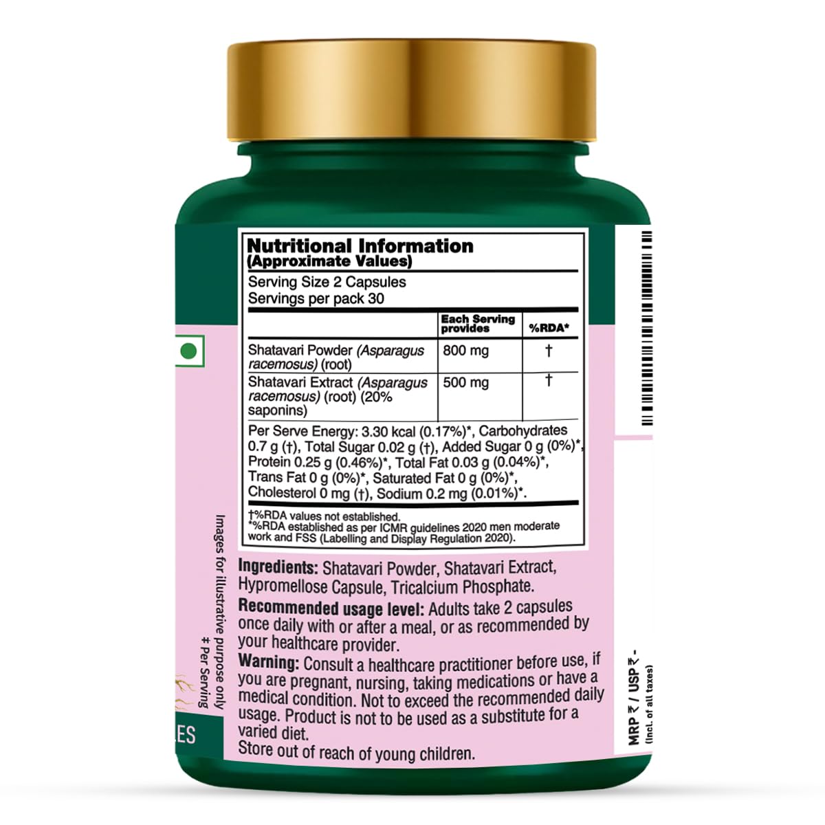 VAHDAM Shatavari Capsules | Menopause, Lactation, Postnatal Recovery & Hormonal Balance | 5X More Potent than Regular Powder | Dual Spectrum Formula | Vegan, Gluten-Free | 60 Veg Capsules