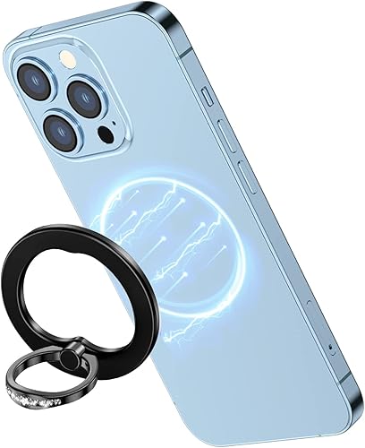 AUROX Soporte magnético para anillo de teléfono para iPhone 15, 14, 13, 12, agarre magnético para teléfono Magsafe, accesorios Magsafe, rotación de