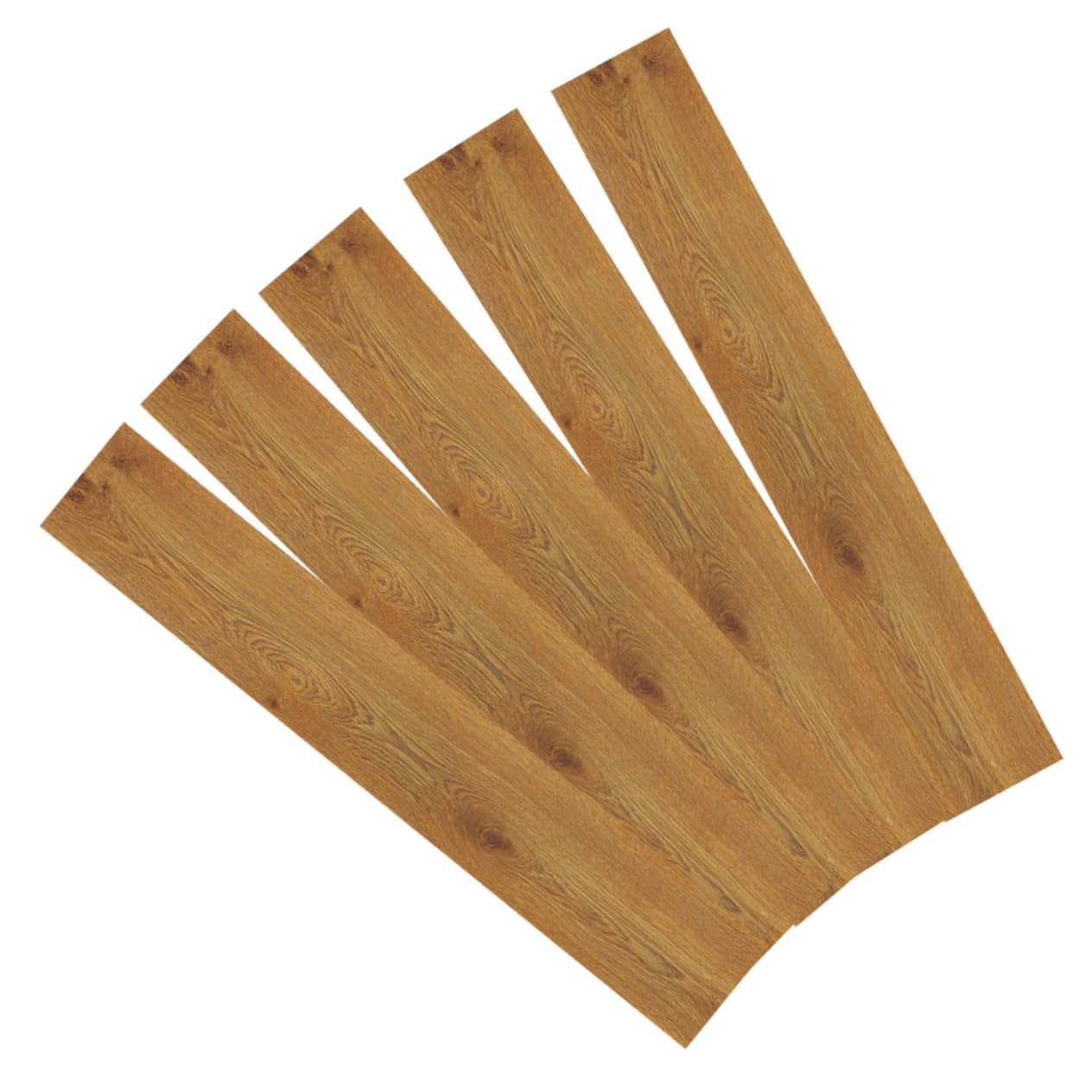 5pcs Self-Adhesive Floor Sticker Peel and Stick Wood Grain Planks PVC Linoleum Floor Decal for Office School