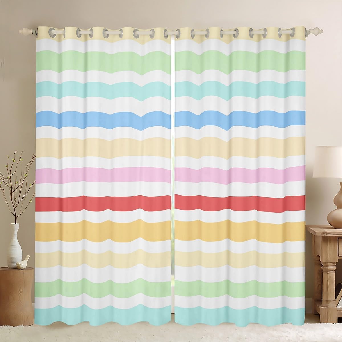 Wildflower Daisy Window Curtains Teens Adult Women,Pink Daisy Floral Curtains for Bedroom,Cartoon Flowers Draperies for Living Room,Country Style Window Treatment Curtains Set of 2 Panels