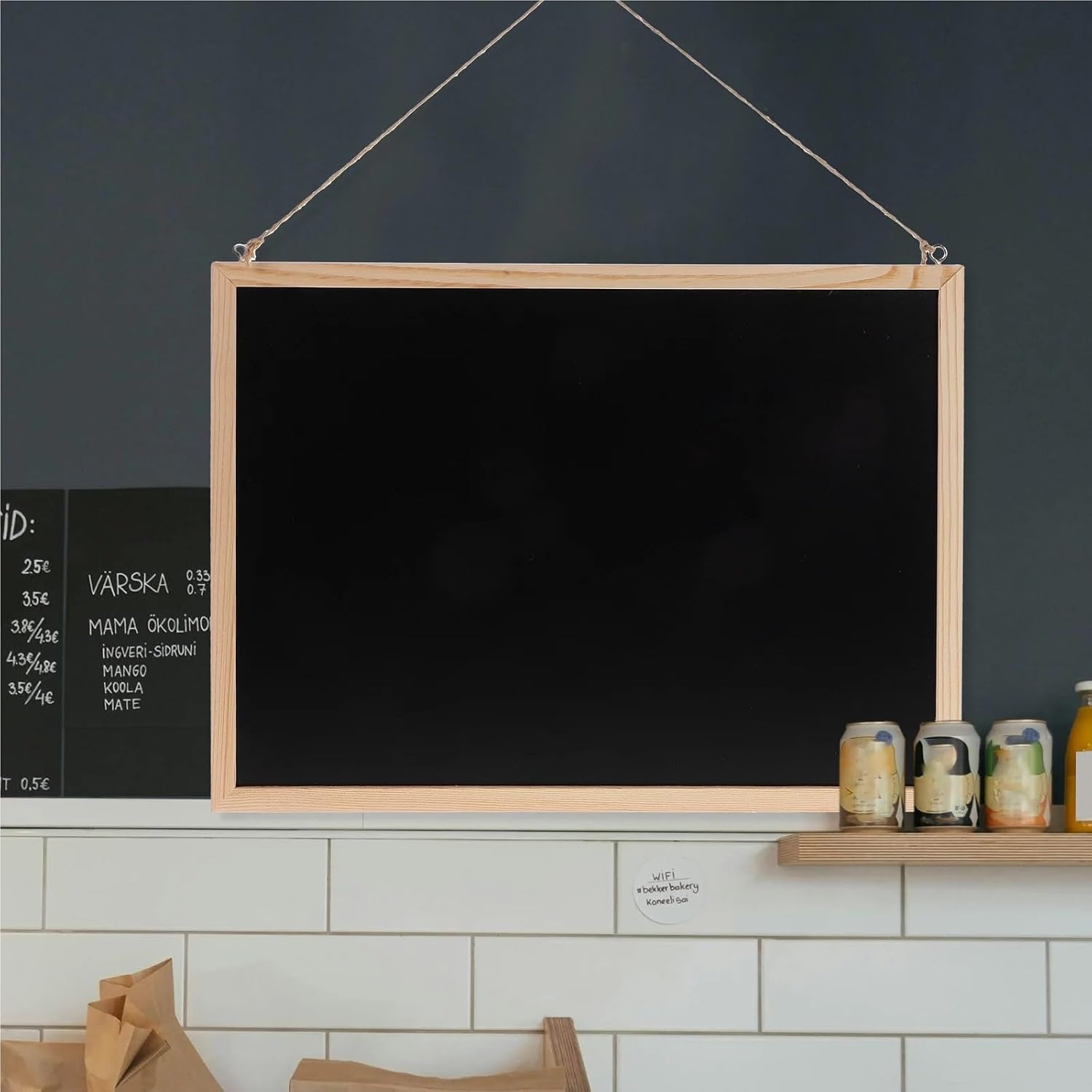Chalkboard Signs 1pc Small Wooden Frame Blackboard Hanging Chalkboard for Wall Daily Reminder Office Menu Message Sign Blackboard