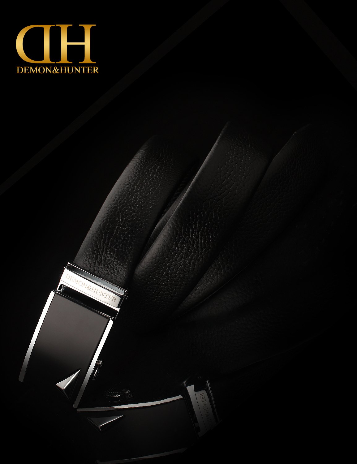 Demon&Hunter ABL Series Luxury Men's Belt DH430B(Black/110CM)