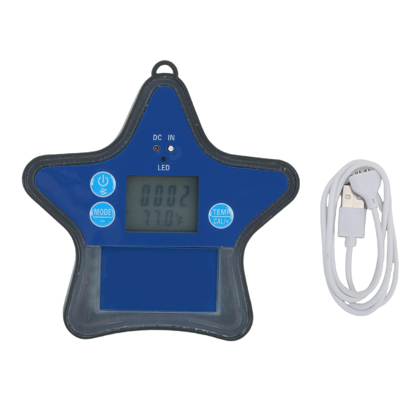 Asixxsix Schwimmender Wassertester, Poolwasser Monitor mit PH ORP CL EC TDS Salzgehalt Temperatur, App Steuerung für Pools Spas Aquarien Hydroponik Labore