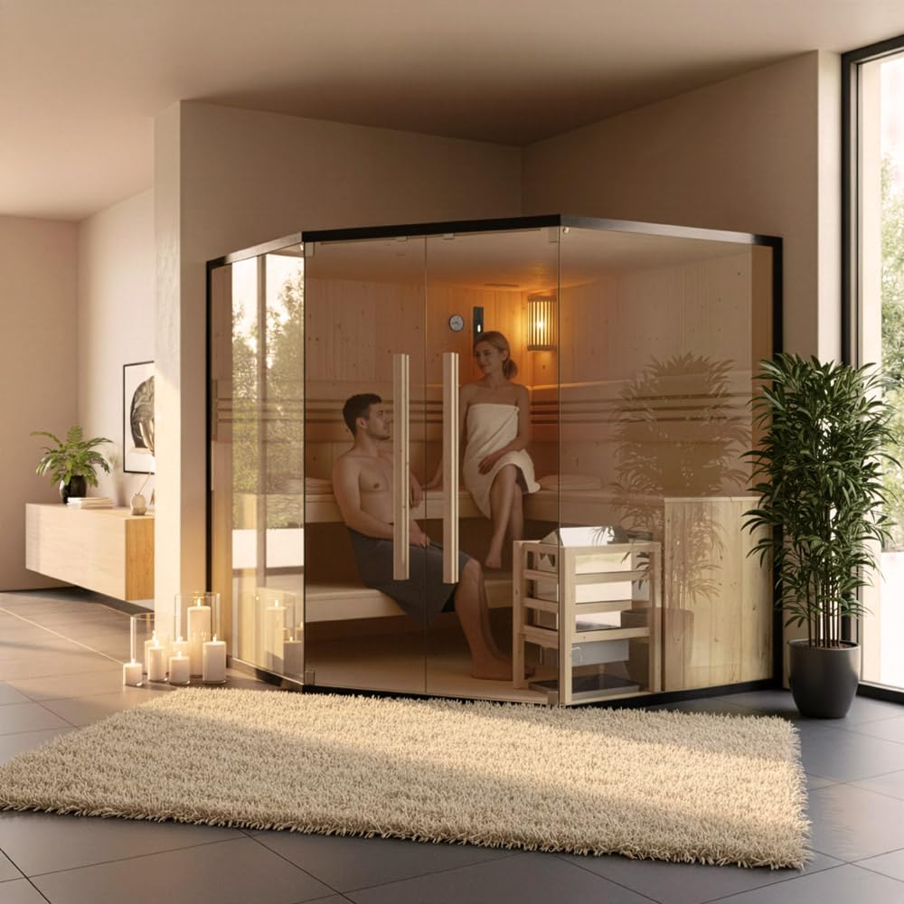 Home Deluxe Sauna da casa 'SHADOW XL BIG' Compreso il forno a sauna I Cabina sauna, Sauna tradizionale, Sauna tradizionale finlandese, Sauna per la casa, Sauna a infrarossi