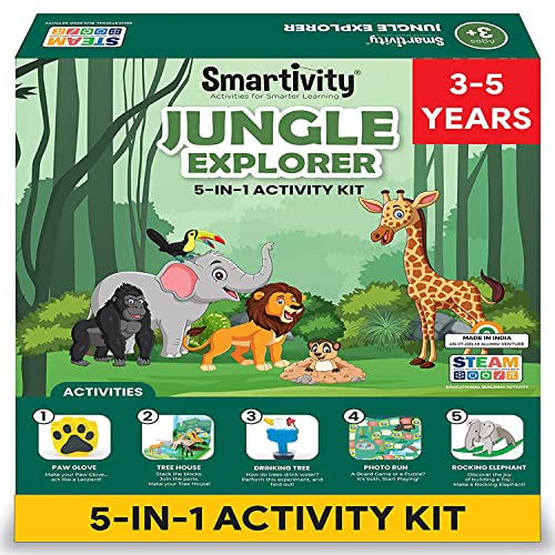 Smartivity Jungle Explorer Educational & Learning Activity Kit for 3 to 5 Years Kids 5 in 1 Fun Activities Toys for Girls & Boys Age 3,4 5 Years