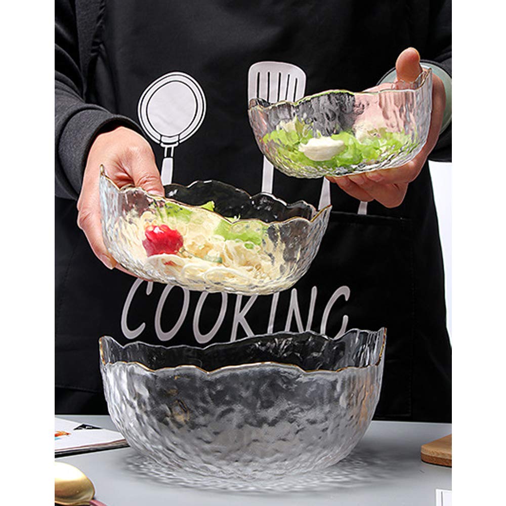 SHINING Lead-free Crystal Glass Salad Bowl Fruit Bowl Irregular Grain Dessert Dinner Food Mixing Bowl (5