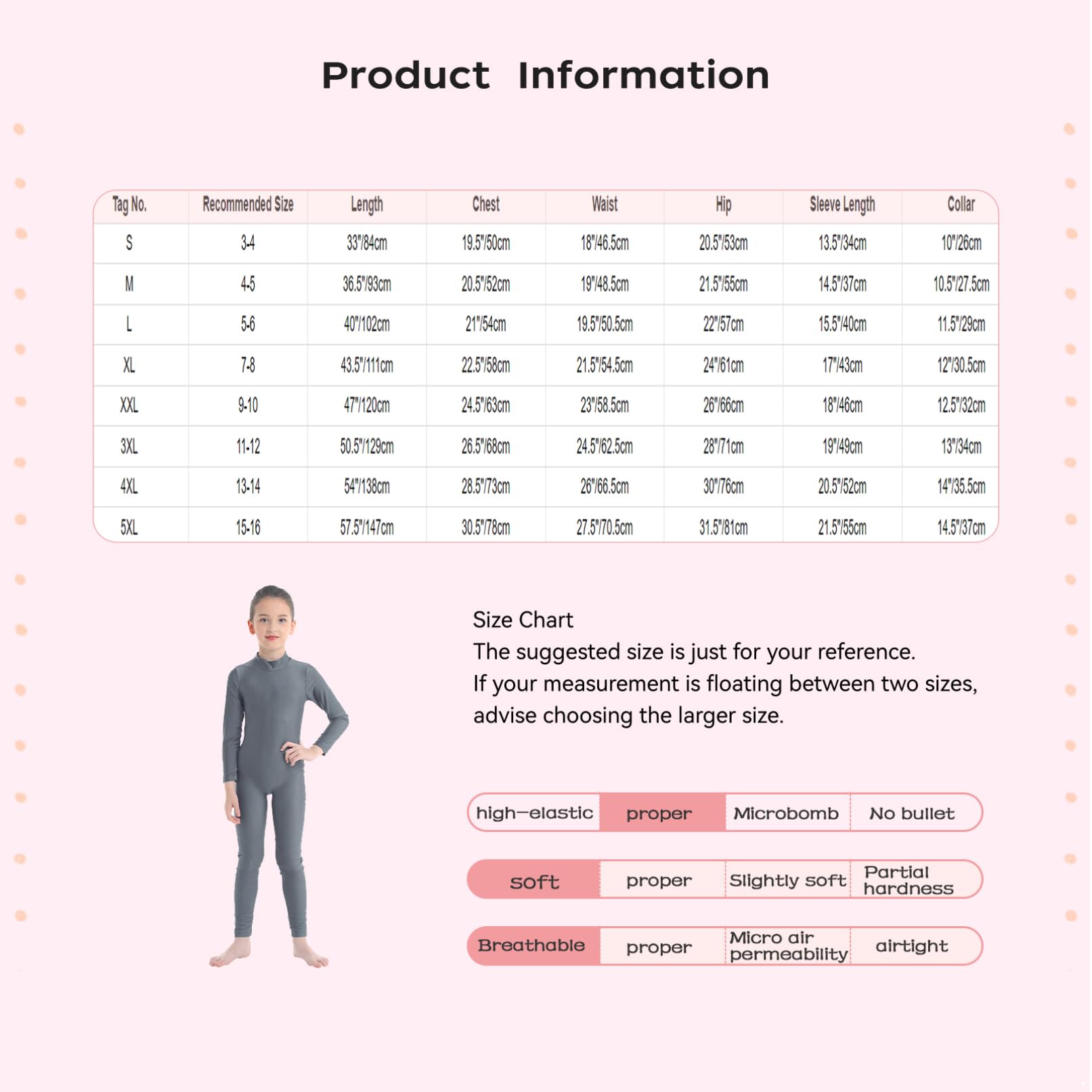 TiaoBug Bodies Jumpsuit Mono para Danza Gimnasia Rítmica Leotardo Body Básico Clásico Manga Larga para Ballet Deporte Niñas Niños