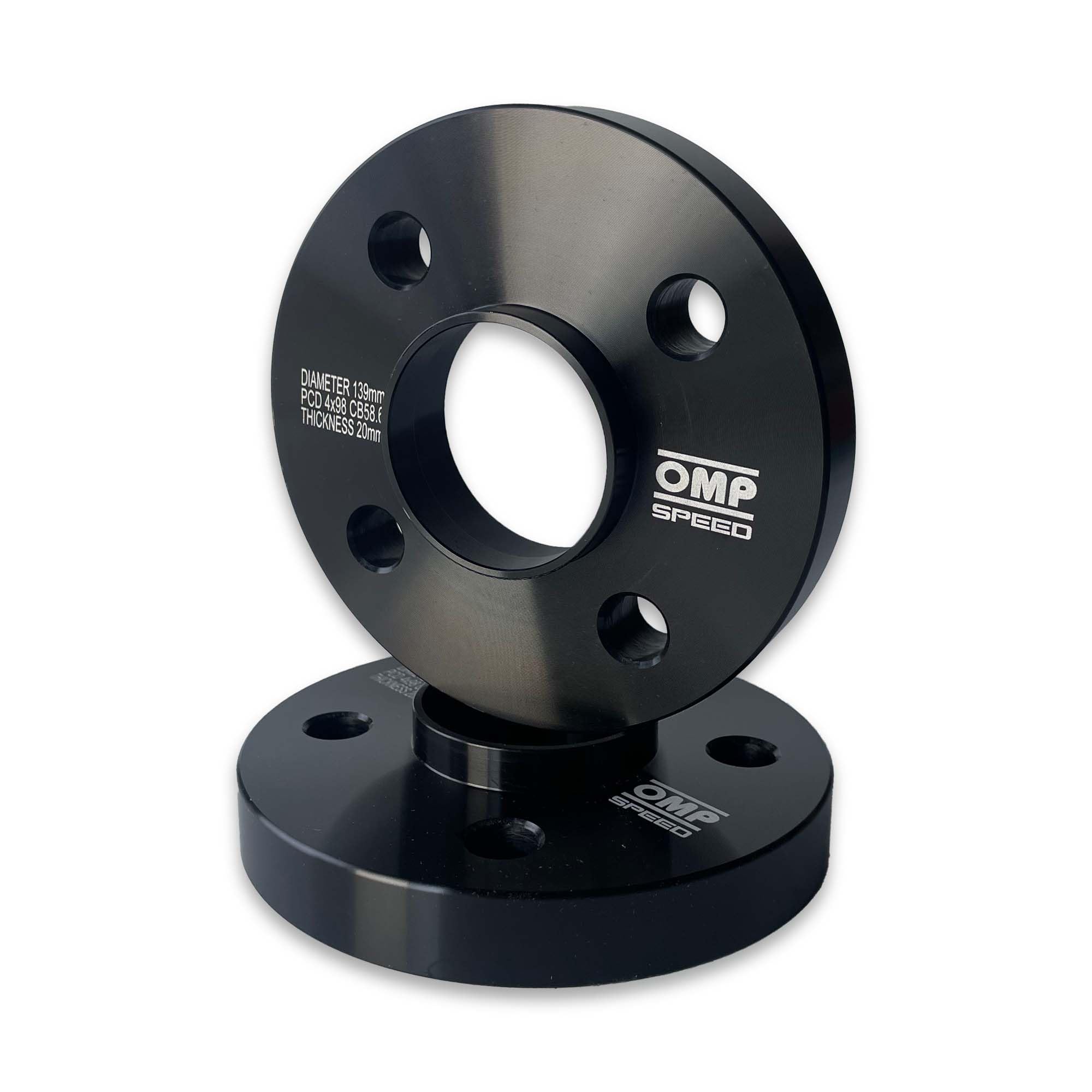 OMP Speed Juego de 2 Separadores Doble Centrado Grosor: 15mm PCD: 5x112 CB: 66.5 OD: 139 Tornillo x20 M14x1.5 Conico + 14x1.5 Esferico Negro Aluminio - OMPS08671501 — view 16