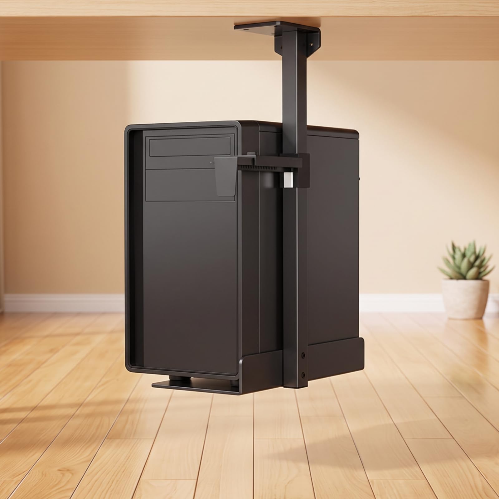 Porta PC sotto Scrivania in Metallo , style to 4 , Nero - Spessore 1,8 Mm