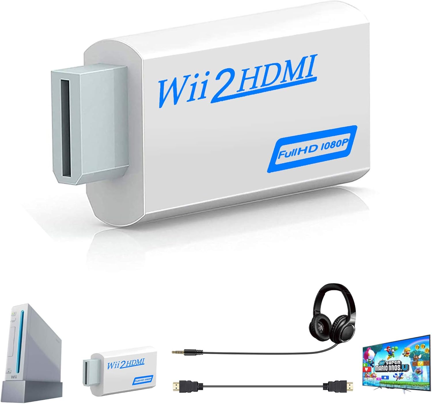 Special Wii to HDMI Converter, Zeato Wii to HDMI Adapter, Wii to HDMI 1080P 720P Connector Output Video & 3.5mm Audio - Supports All Wii Display Modes