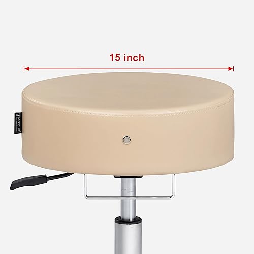 Miniatura 10 de Master Massage Glider Taburete hidráulico ergonómico redondo giratorio ajustable en azul real silla dental de peluquería para terapeuta, clínica,