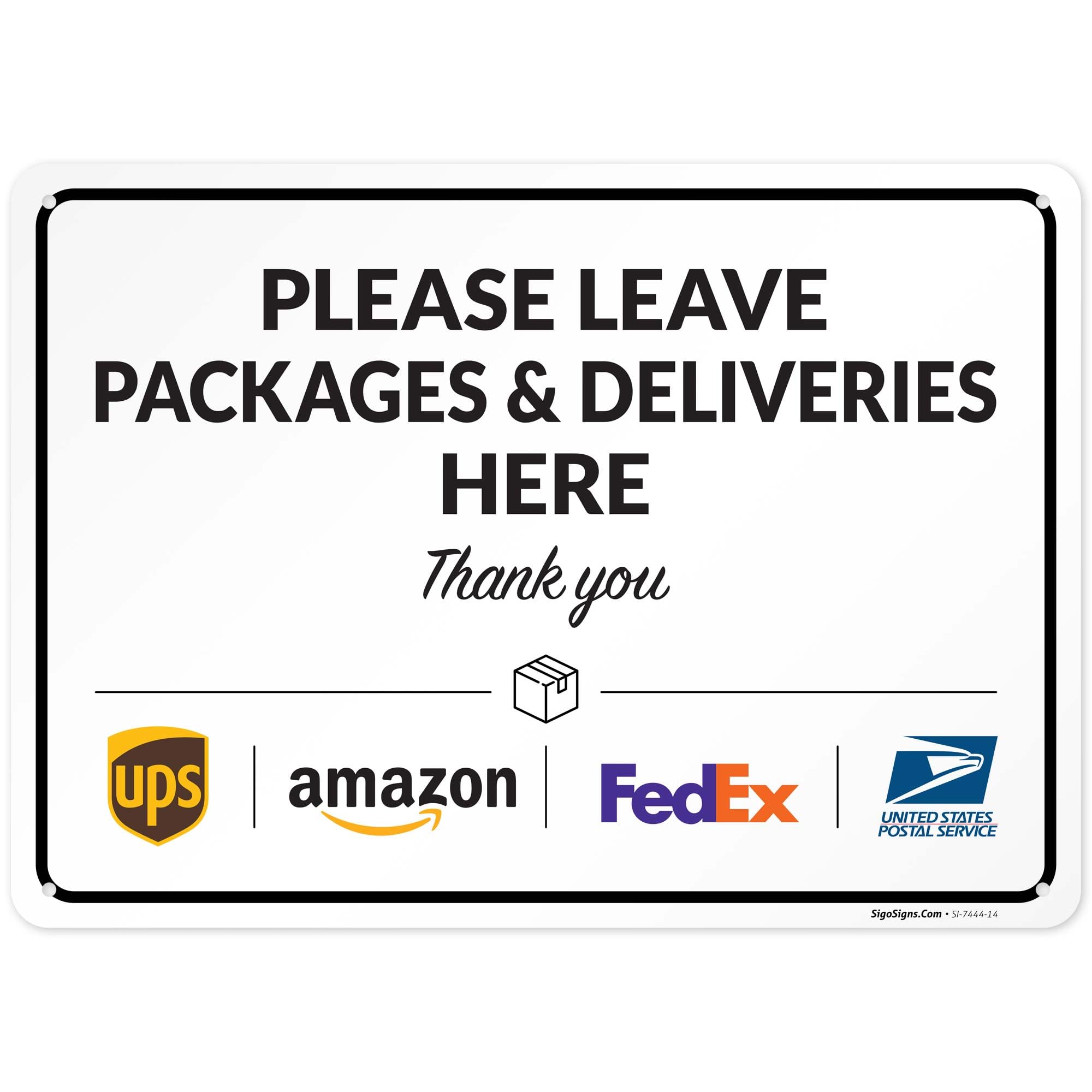 Package Delivery Sign, 10x14 Inches, Rust-Free Aluminum, Fade-Resistant,