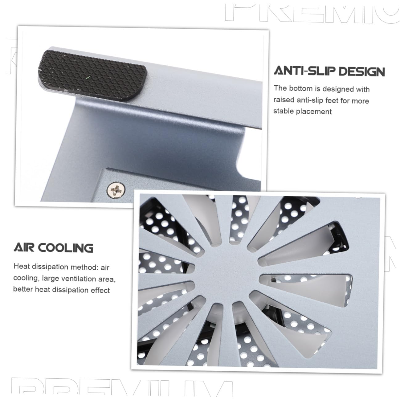 SHINEOFI Support de radiateur Puissant Rester sous glacière Monter Refroidissement pour Ordinateur Portable Refroidisseur d'ordinateur Portable Alliage d'aluminium Grey