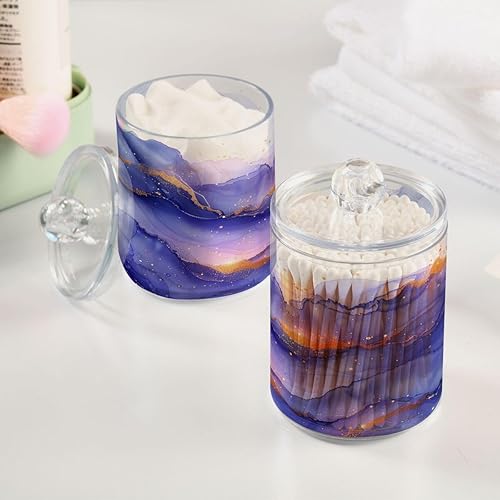 Miniatura 5 de Nander Juego de 2 tarros de plástico transparente con textura de mármol negro y dorado para boticario, organizador de maquillaje para baño, baño,