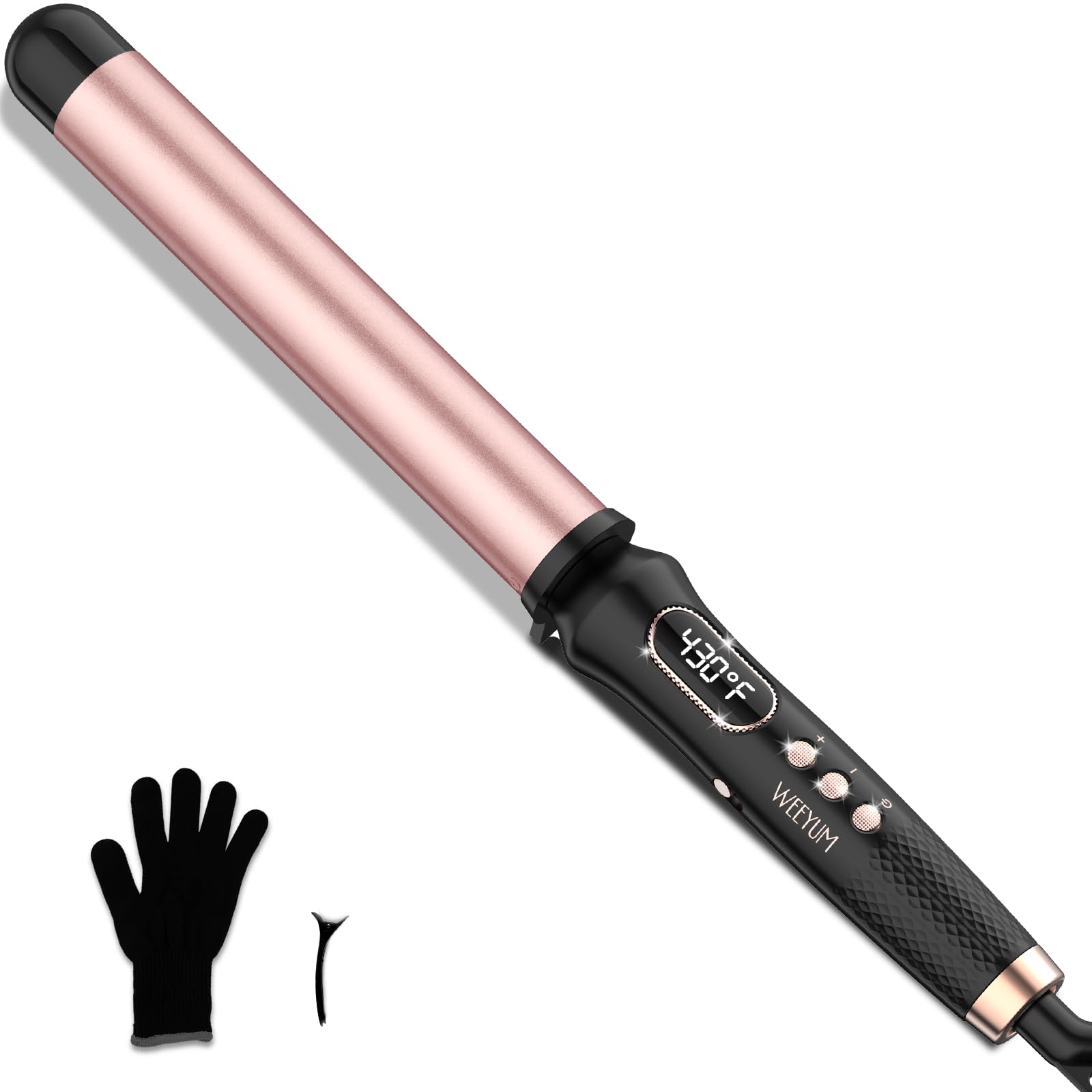 Curling Wand 1 1/4 Inch,Curling Iron 1.25 Inch Professional for Long Hair,Clamp Free Curling Wand for Quick Styling.