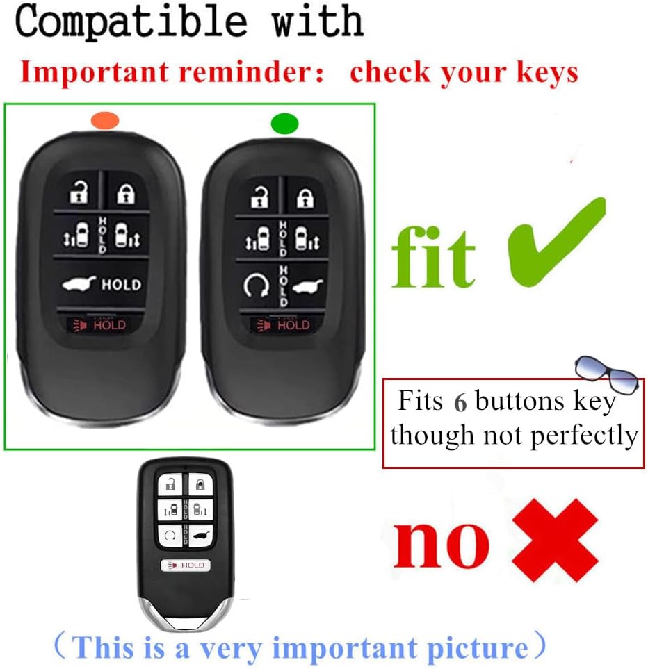 Leather Compatible with Honda Key fob Cover for 2025 2026 Odyssey 7 Buttons Accessories Keychain