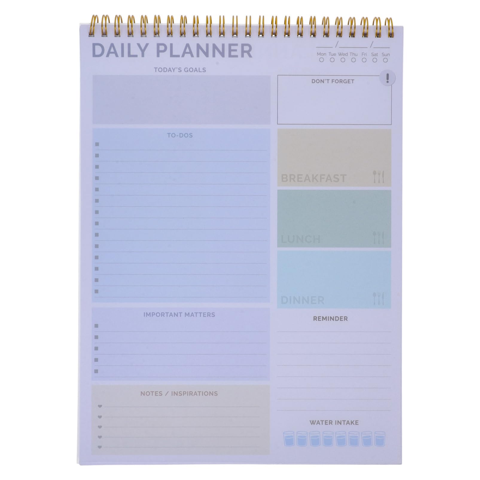 VILLCASE Agenda Giornaliera senza Data Rilegatura Spirale Formato Quaderno per Pianificazione Lista di Attività Agenda di Lavoro Organizer Blocco Note per Scuola Forniture per Ufficio