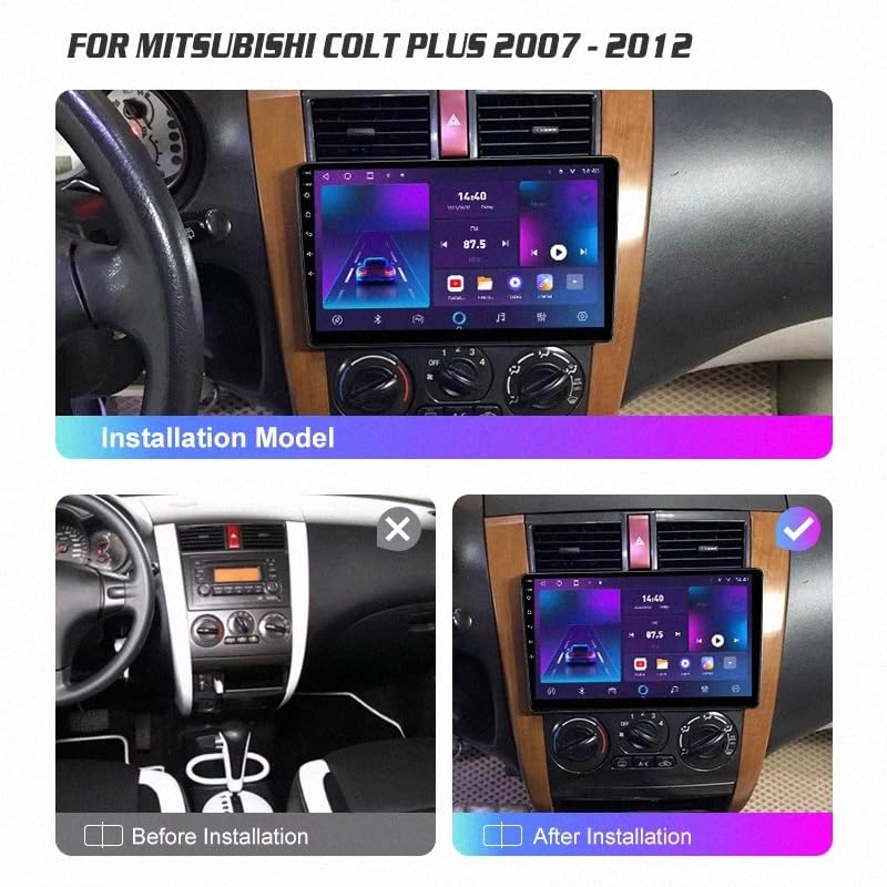 Pantalla para Mitsubishi Colt Plus 2007-2012 con Android Auto y Bluetooth 2 DIN 2