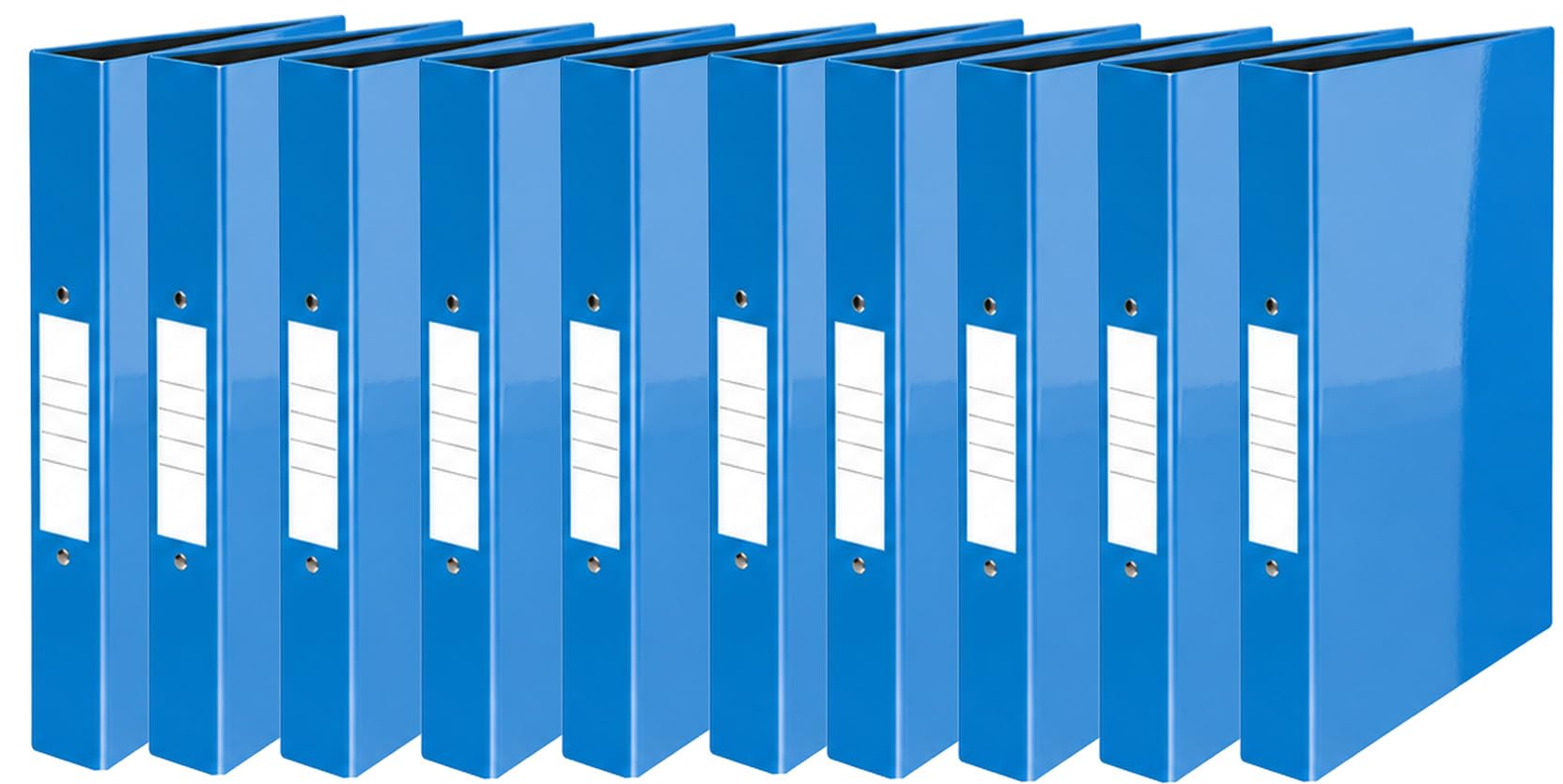 Nobel 25mm 2 Ring Polypropylene Gloss Binder A4 (10, Gloss Blue)
